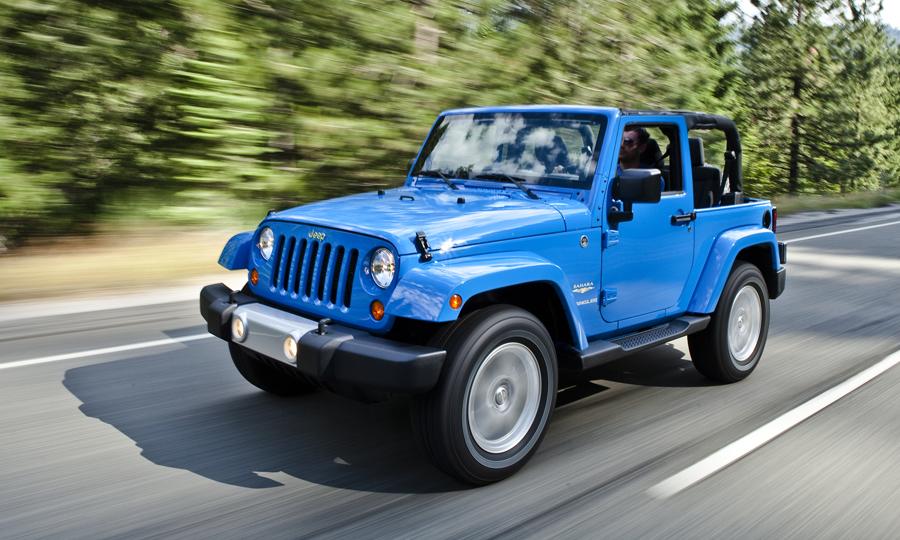 Blue Jeep wrangler JK