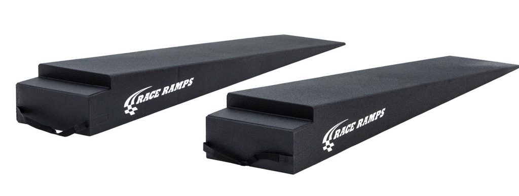 a pair of race ramp trailer ramps