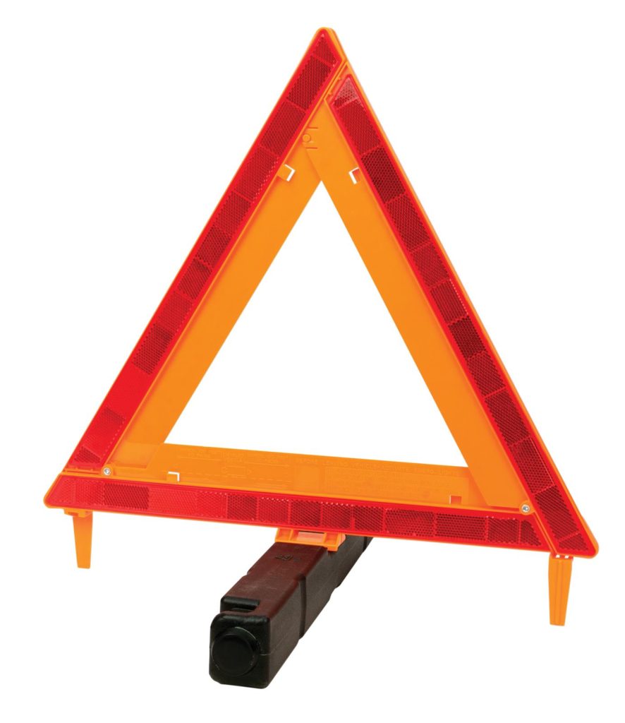 reflective roadside warning triangle