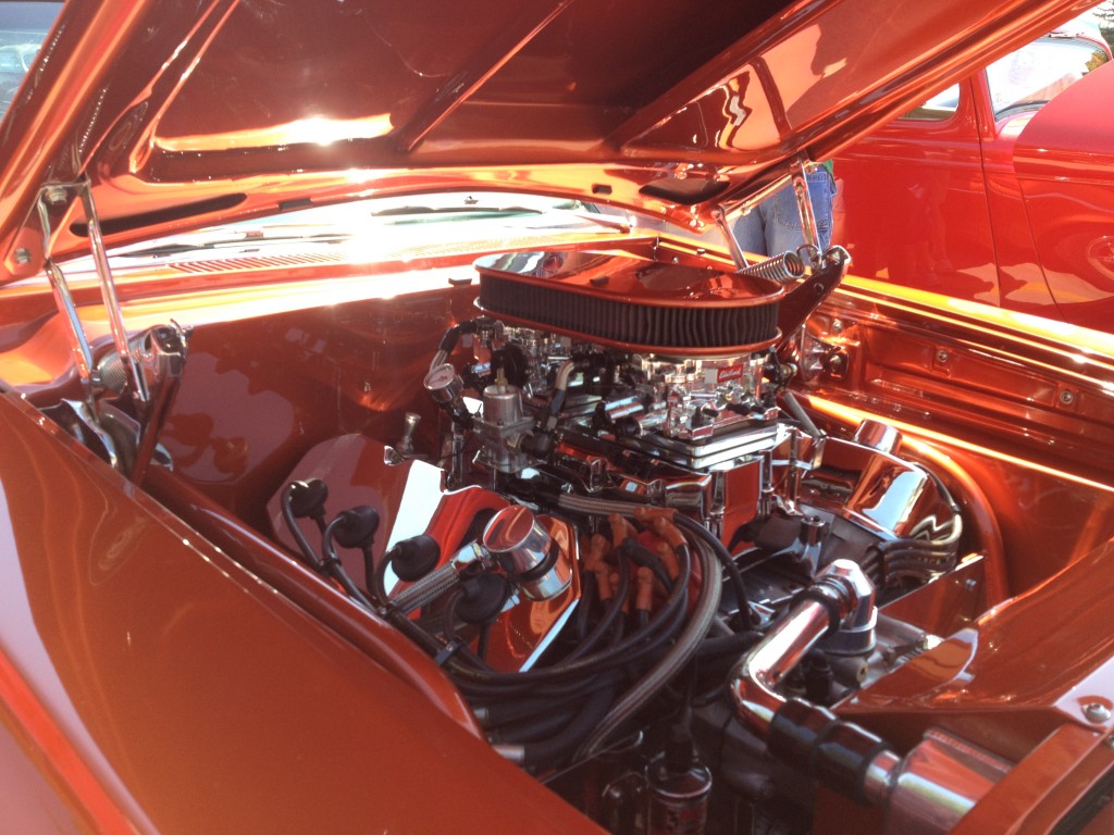 Hemi V8 engine in a vintage Mopar