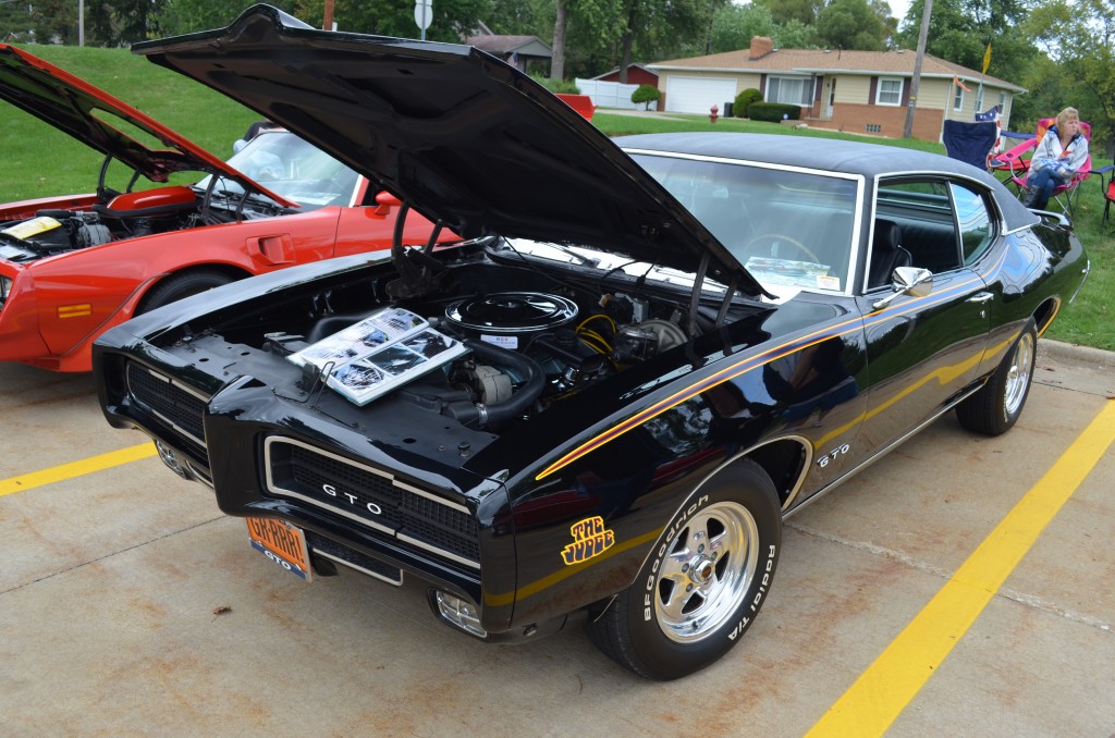 black pontiac gto judge parked at summit racing