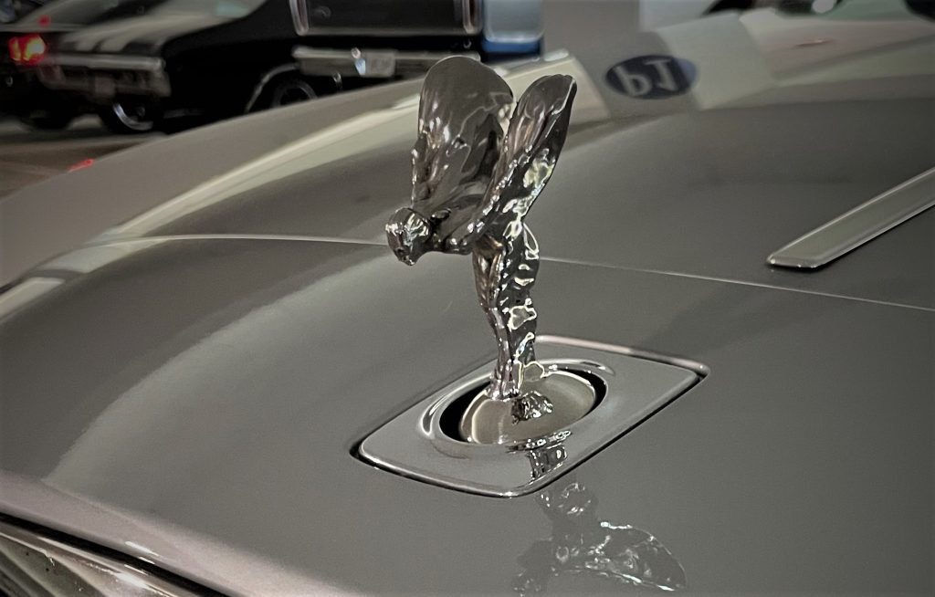 close up of Rolls Royce Spirit of Ecstasy Hood Ornament