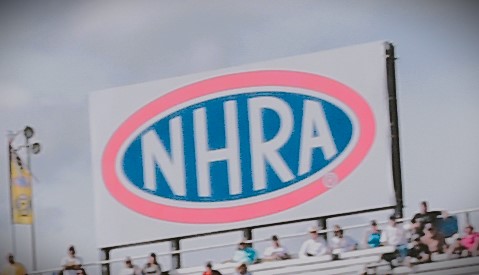 NHRA Billboard Sign at a Race Track