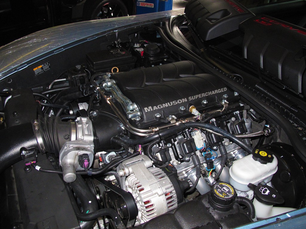C6 Corvette Grand Sport engine with Magnuson supercharger