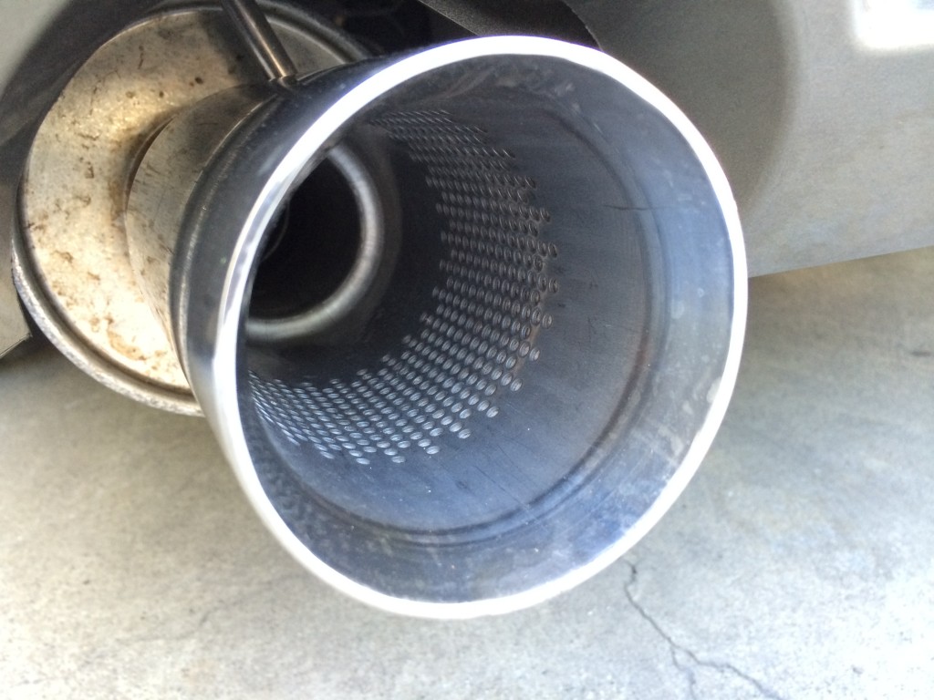 looking into an exhaust pipe