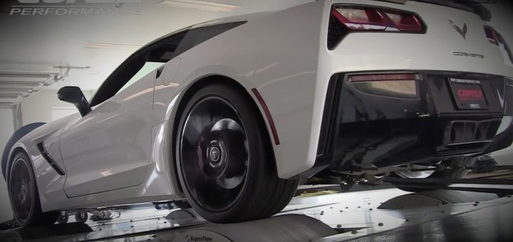 a C7 Chevy Corvette on a chassis dyno