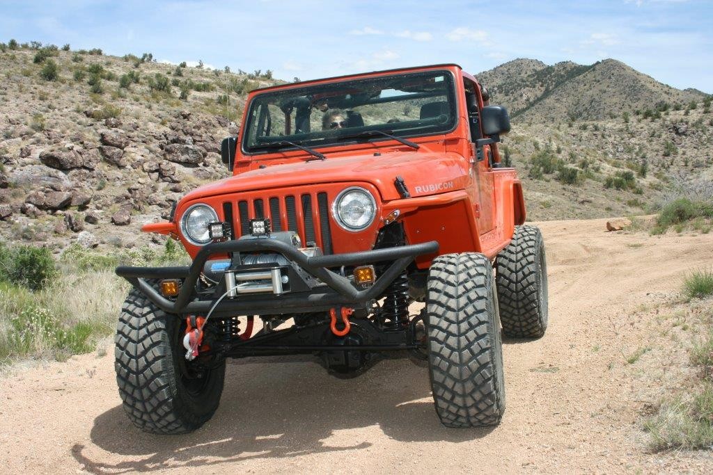 jeep wrangler TJ on a desert trail