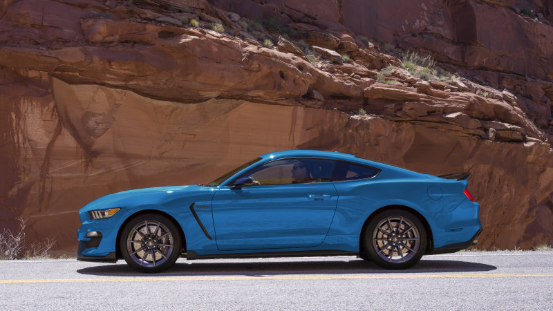 side view of a ford mustang