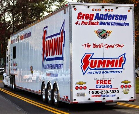 summit racing greg anderson race trailer semi truck