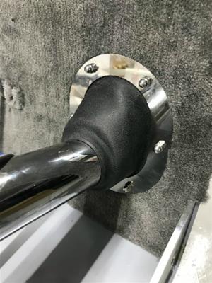 rubber boot around a steering column shaft