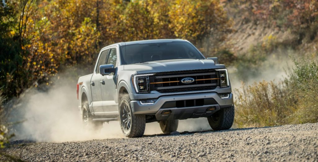 2021 ford f150 tremor on gravel road in official press photo