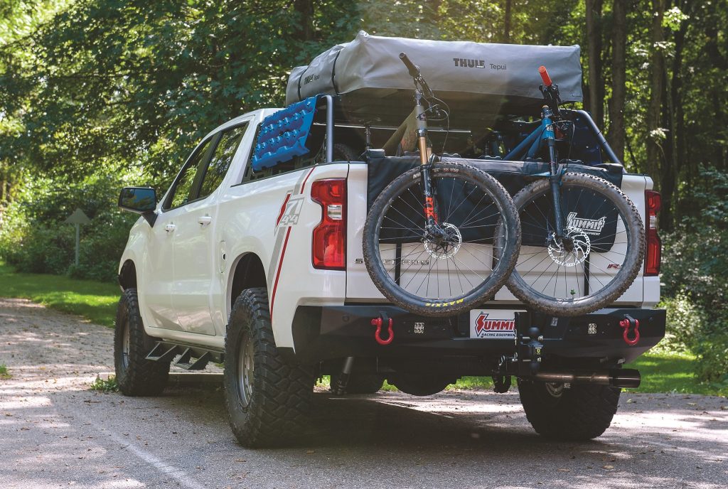 chevy silverado with overlanding truck bed rack