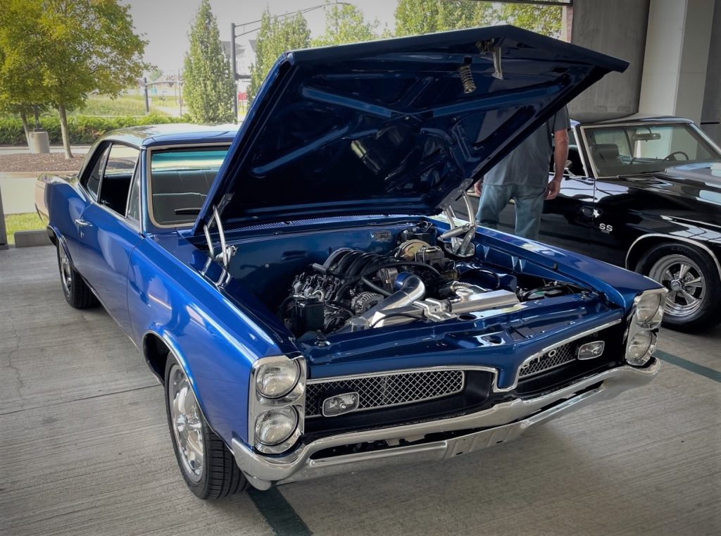 Blue pontiac 1967 gto with ls engine swap