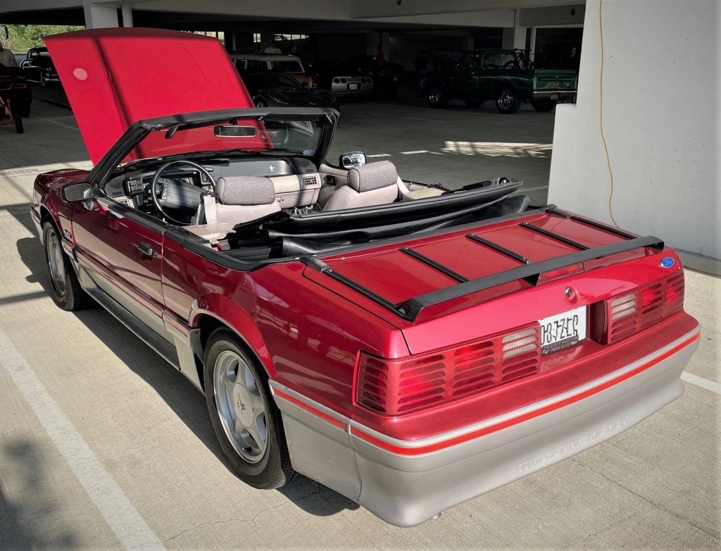 rear view of a 1990 ford foxbody 5.0L mustang convertible