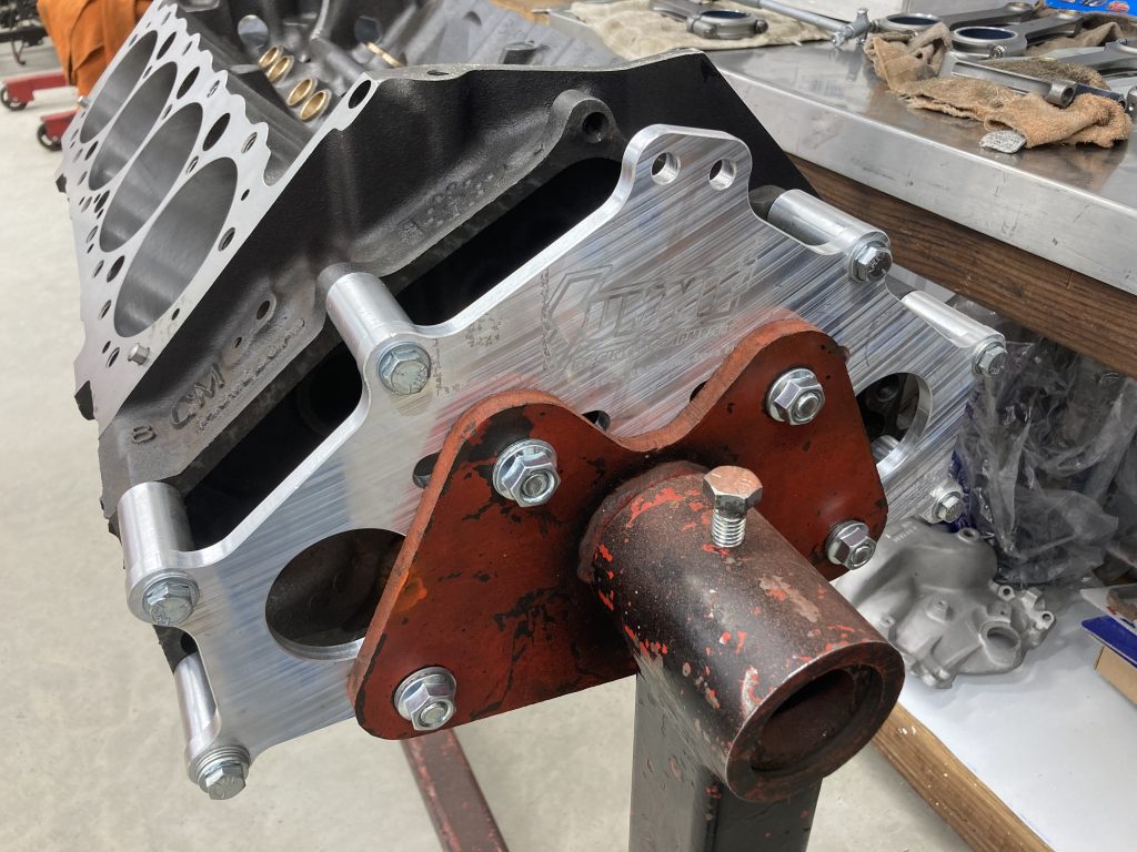 summit racing engine stand adapter bracket installed