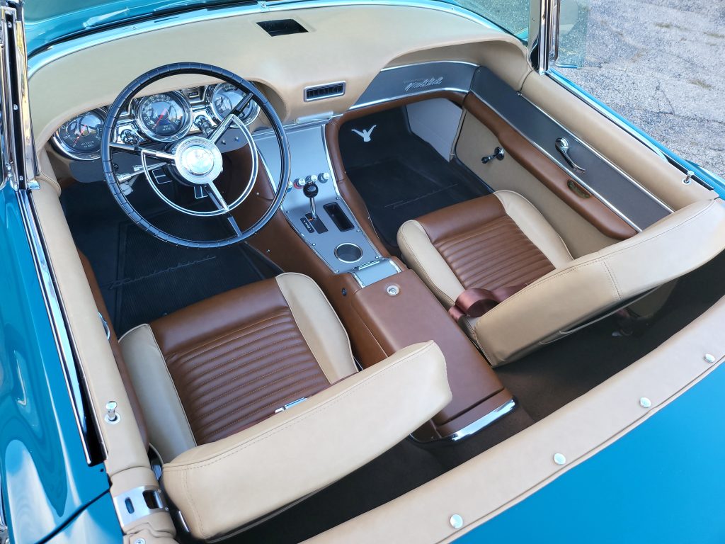 interior of a custom 1957 ford thunderbird