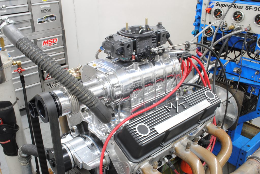 supercharged engine on a dyno run