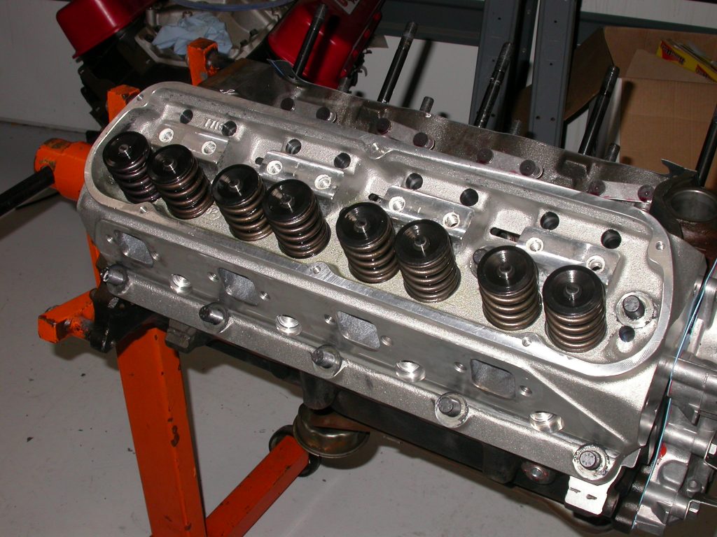 bare cylinder head with valve springs installed