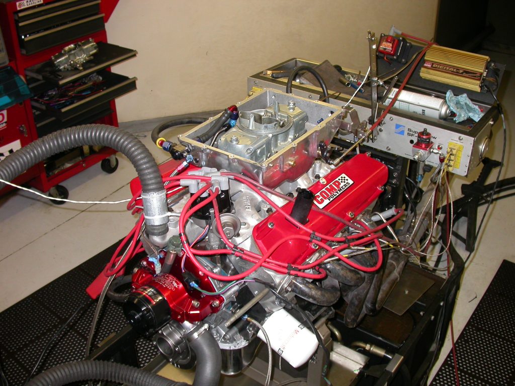 engine on a dyno run