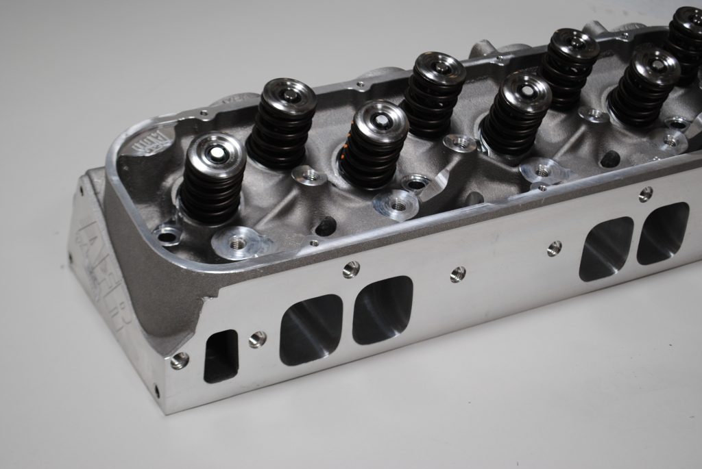 big block chevy cylinder head on table