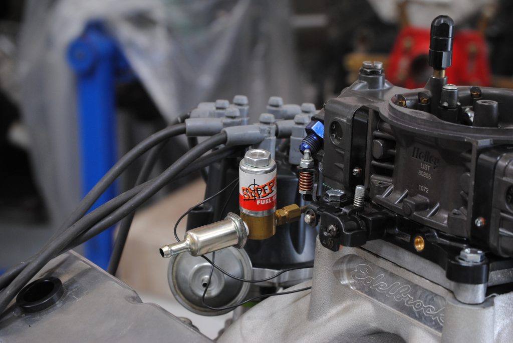 rear view of a holley throttle body efi system