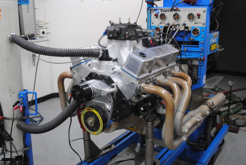 engine on a dyno test run