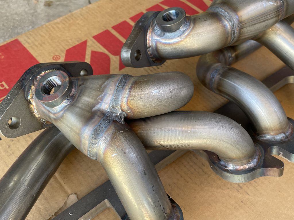 close up of welds on a banks 4.0L exhaust header