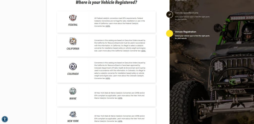 exhaust company website screenshot