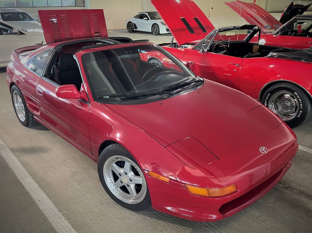 Red Toyota MR2 with T-Tops