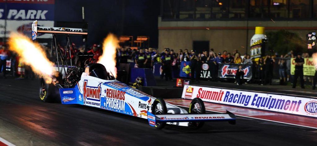 CLAY MILLICAN DRAGSTER LAUNCHING WITH REWARDS LIVERY EVAN SMITH