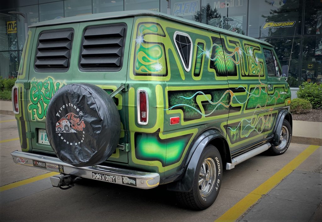 rear quarter shot of a custom 1974 Ford Econoline van