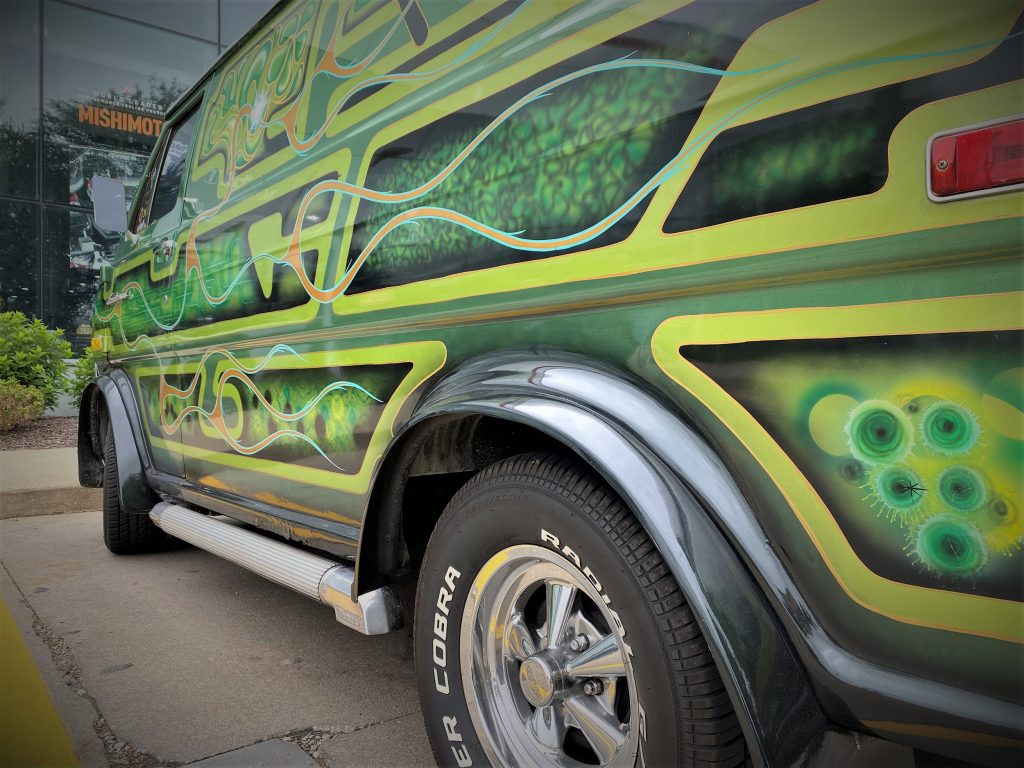 side pipes and paint on a custom 1974 Ford Econoline van