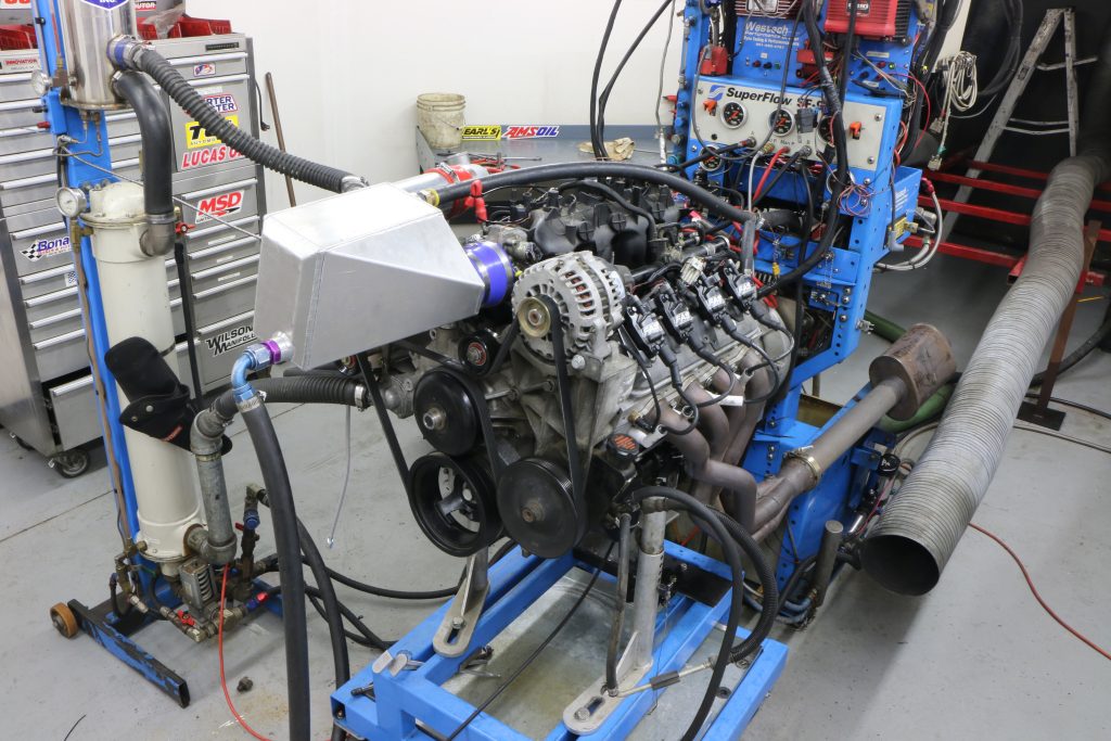 intercooled & supercharged ls engine on dyno