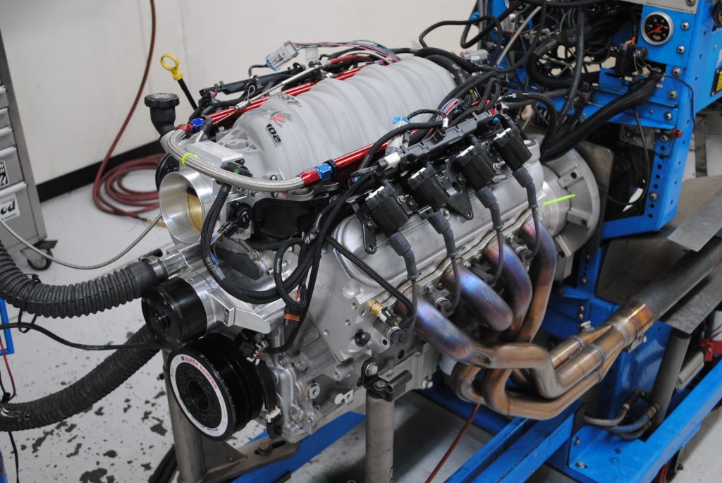 ls engine on dyno during test run