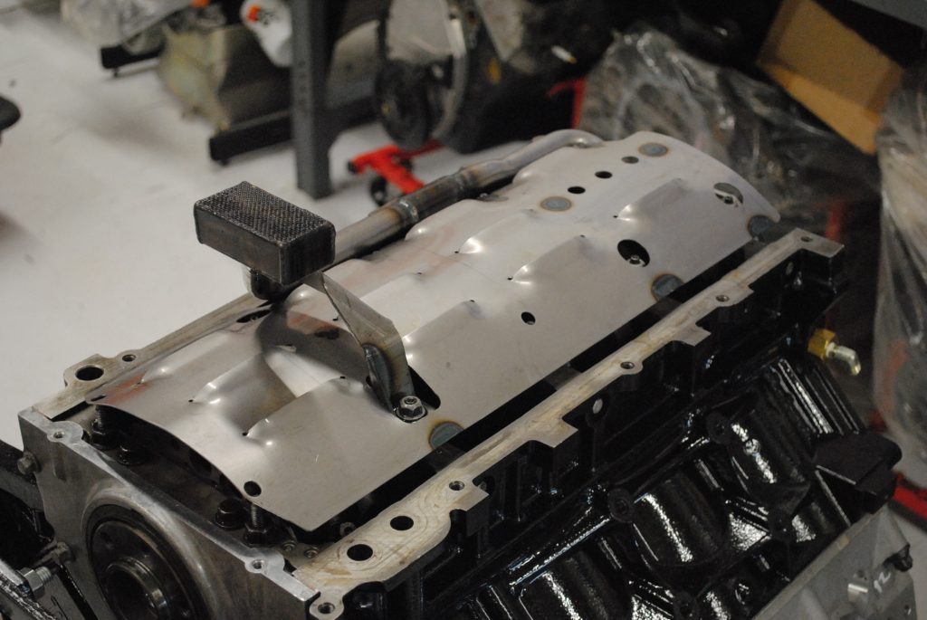 oil pump pickup and windage tray on a ls engine