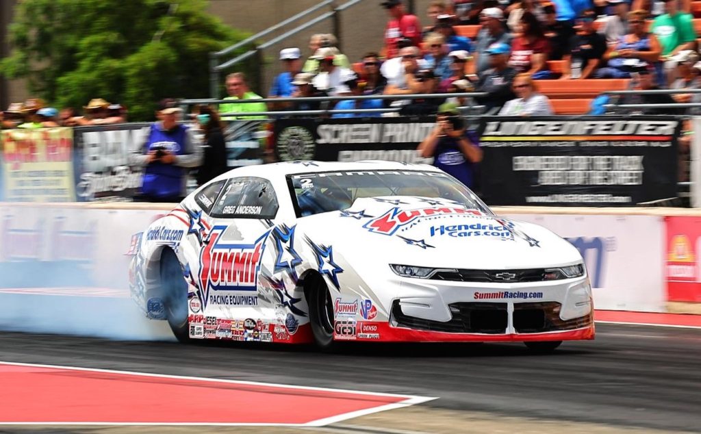 Greg Anderson's Pro Stock Camaro in Summit Racing Livery