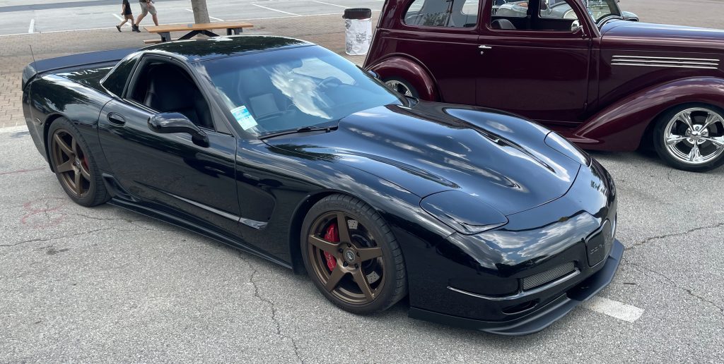 black 1999 chevy z06 corvette c5, front