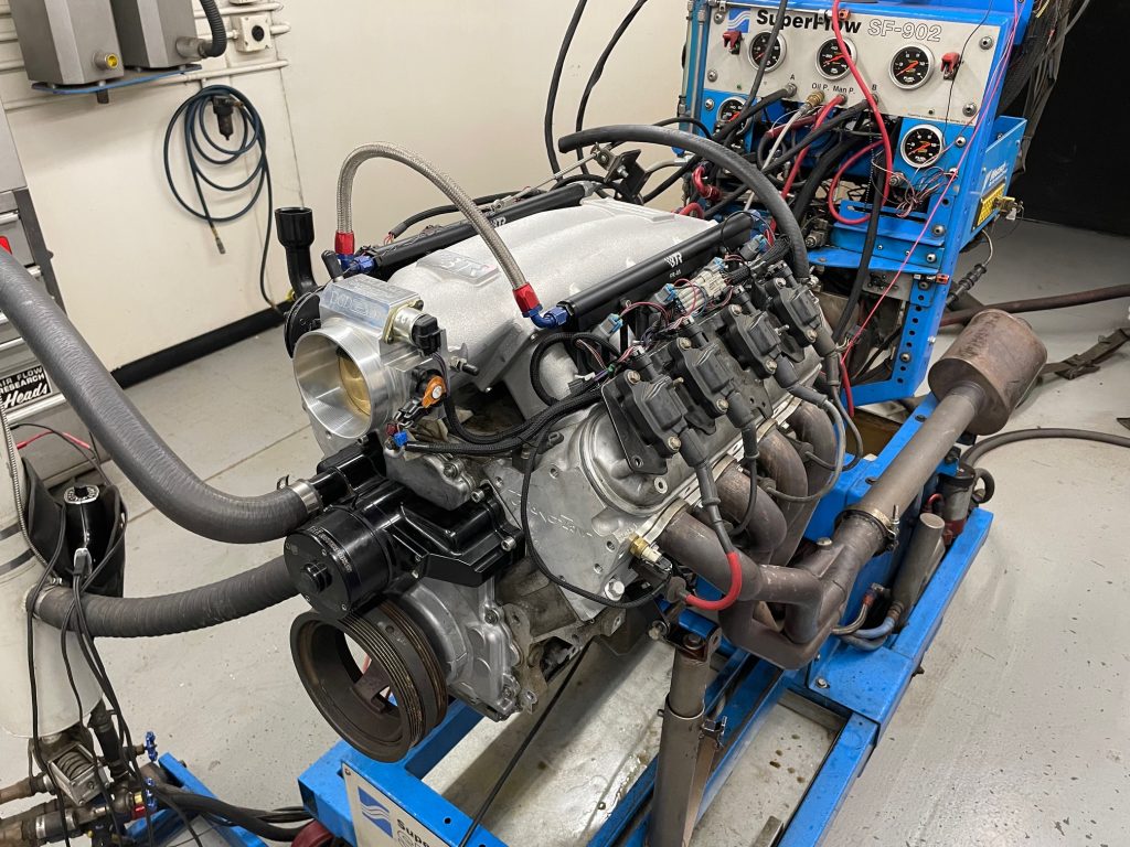 built ls engine on a dyno