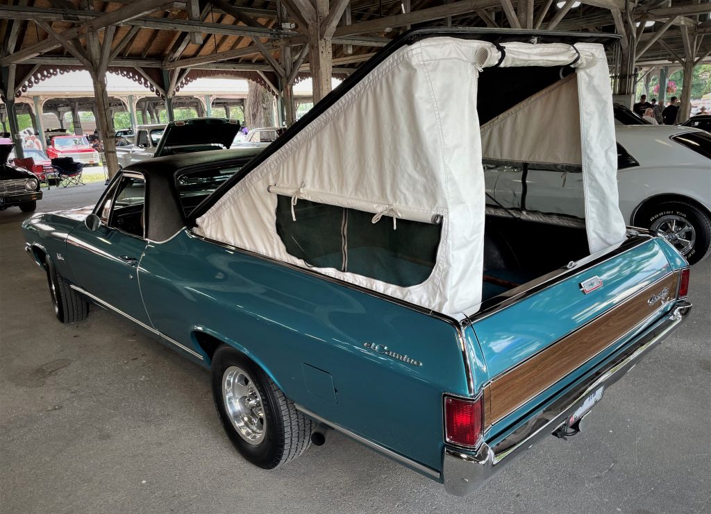 1968 Chevy El Camino with custom camper bed tent, rear driver side