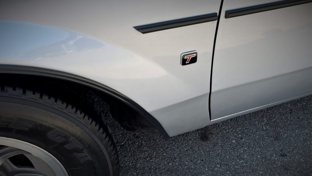 1987 Buick Regal T, fender badge