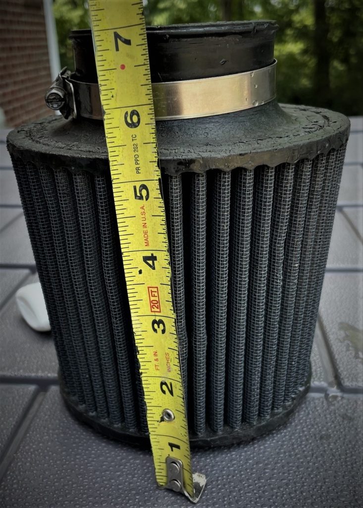 measuring an air intake filter