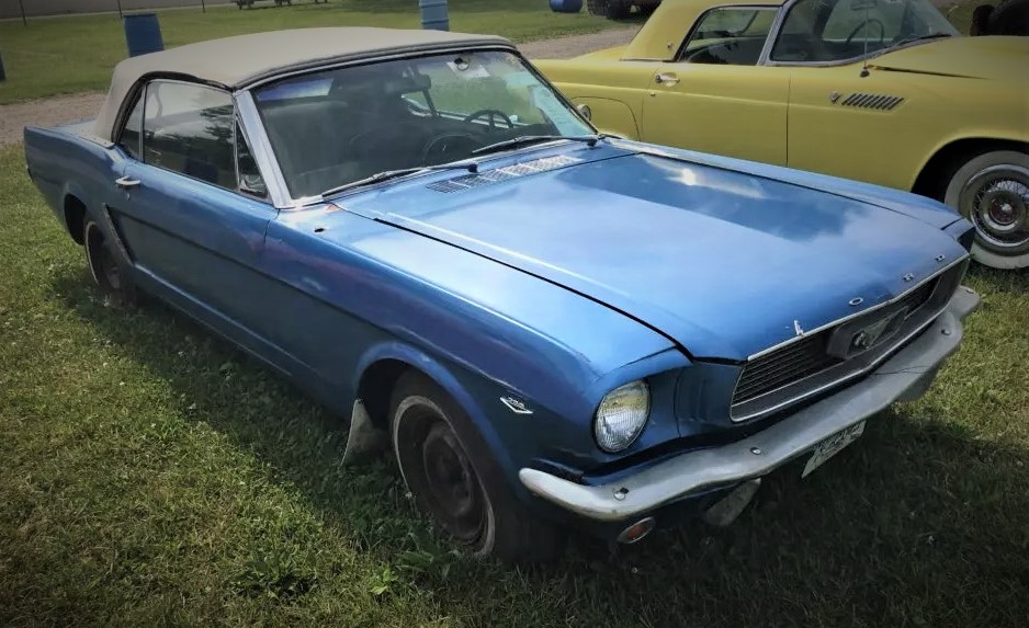 Blue Ford Mustang Convertible Project Car