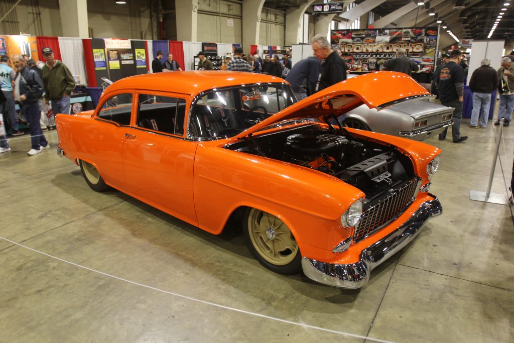 Vintage tri-five chevy show car