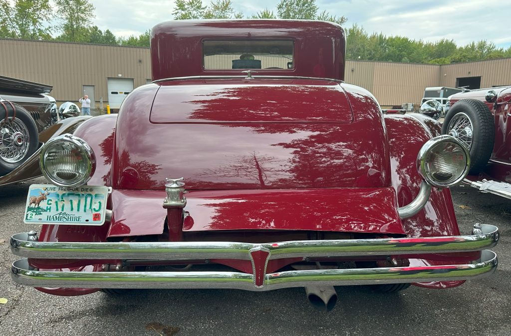 rear view of a vintage Duesenberg bumper