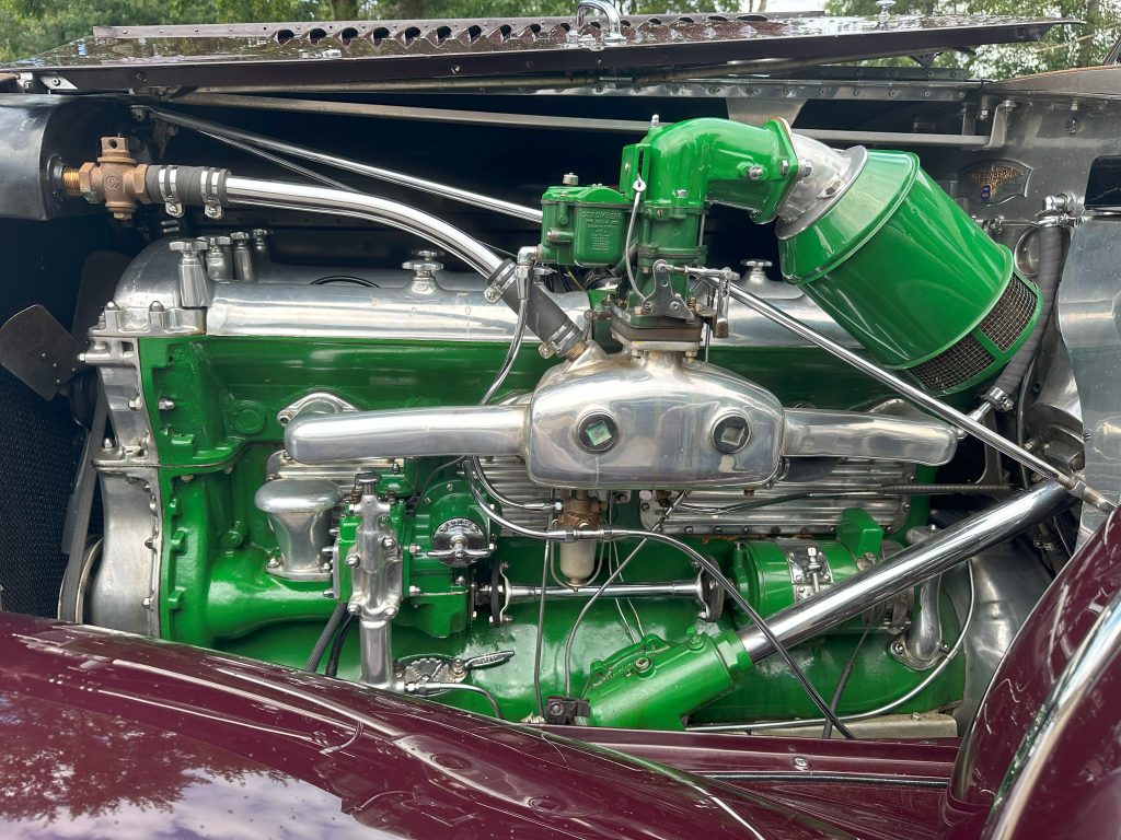 Duesenberg engine with green paint