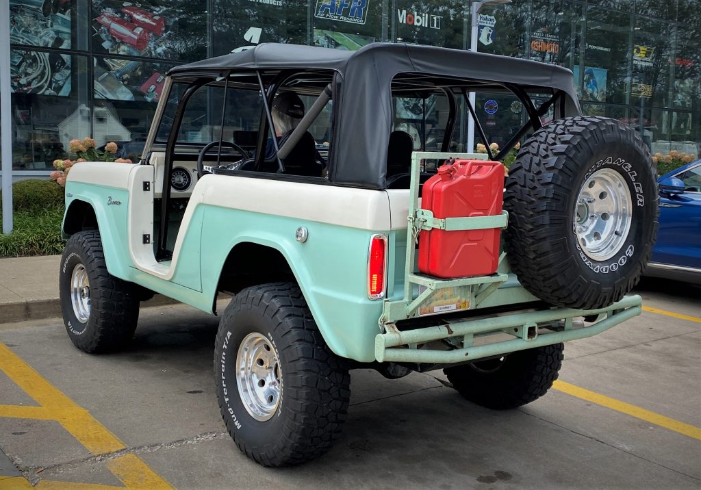 rear quarter shoot of a a 1975 ford bronco