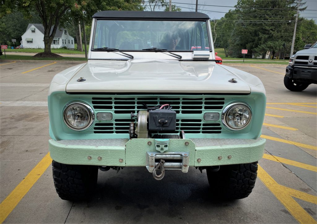 front grille and warn winch on a 1975 ford bronco