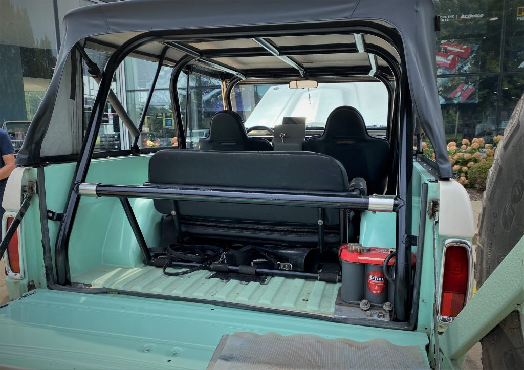 rear custom roll cage in a 1975 ford bronco