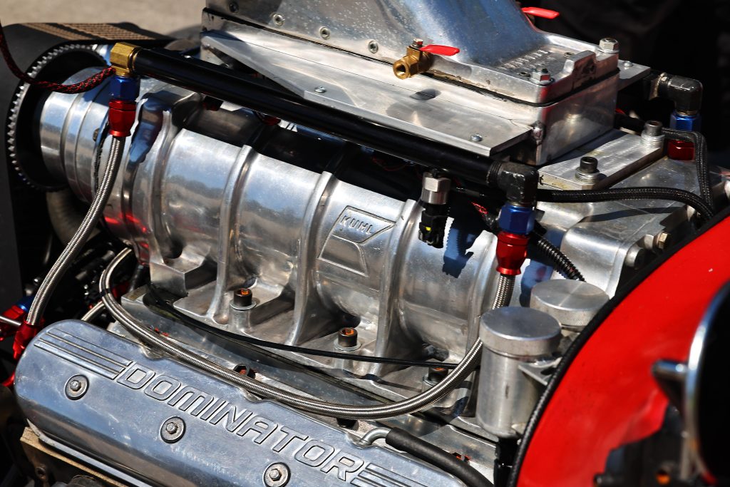 kuhl supercharger on a vintage dragster