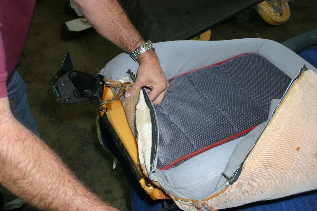 Removing 1985 Mustang front seat upholstery